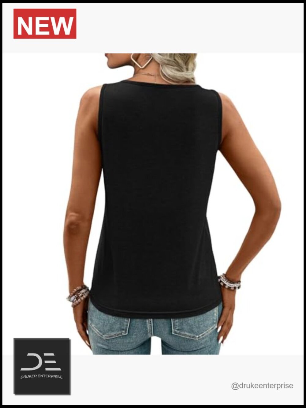 2 Pack Womens Sleeveless Keyhole Neck Tank Tops Summer Fashion Tops - Picture 7 of 7